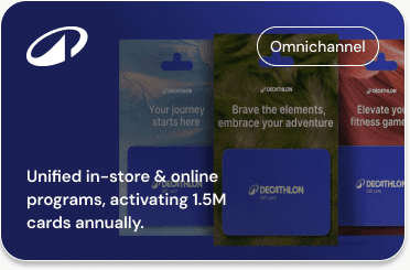 Unified in-store & online programs, activating 1.5M cards annually.