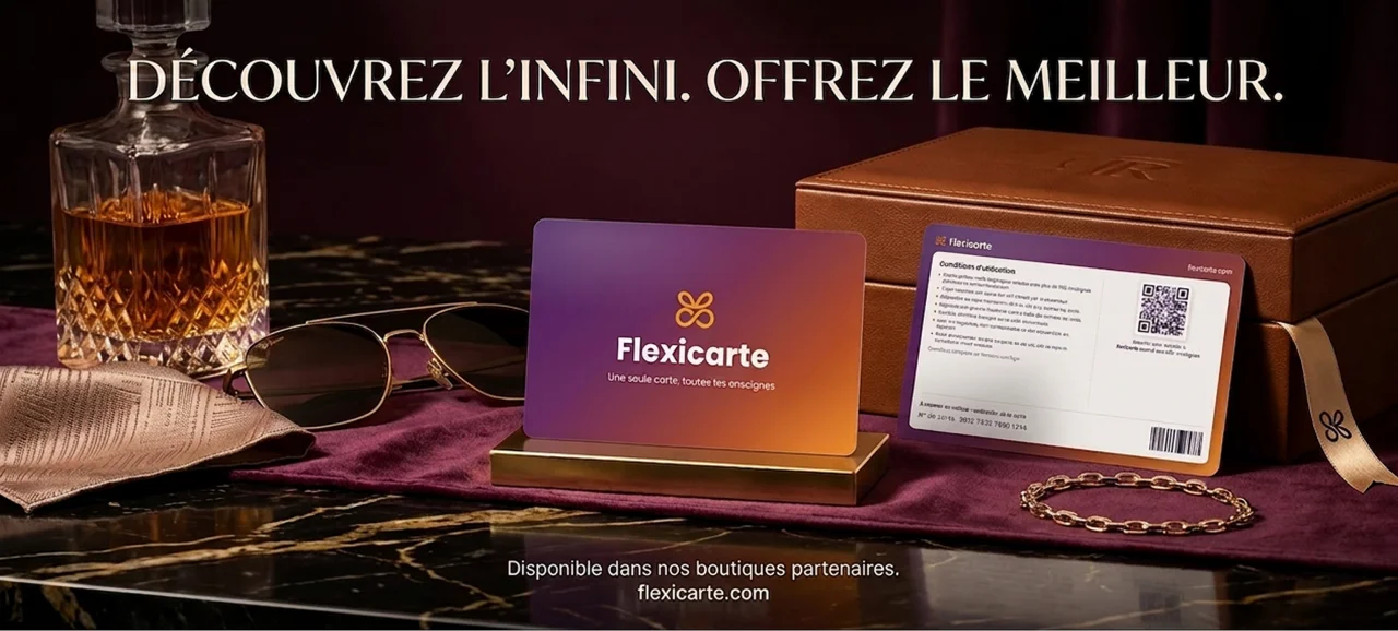 Discover infinity, offer the best — Flexicarte premium gift box set, available in partner stores and on flexicarte.com.